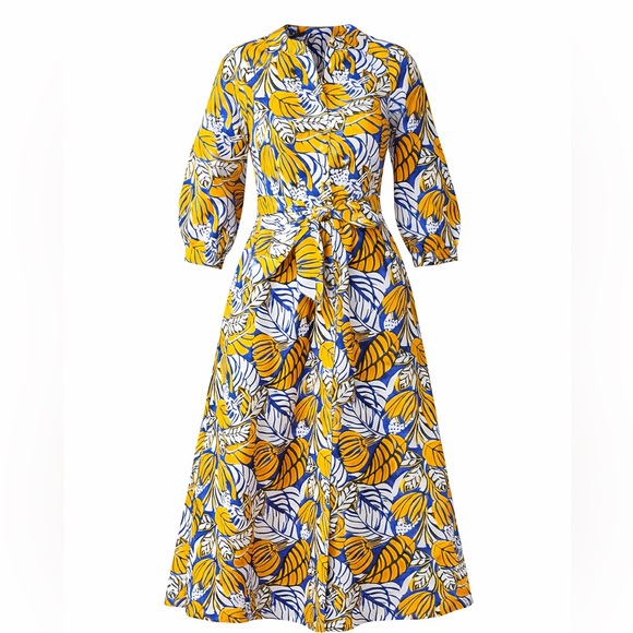 Talbots Dresses & Skirts - Talbots Poplin Shirtdress Colorblock Leaves | Size 6 | New